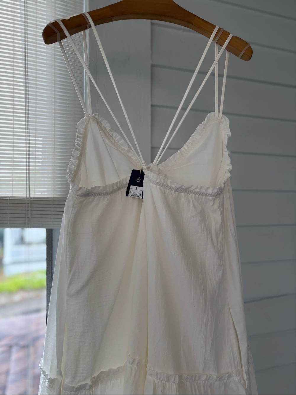NWT White Tiered Ruffle Spaghetti Strap Sundress - Picture 6 of 13